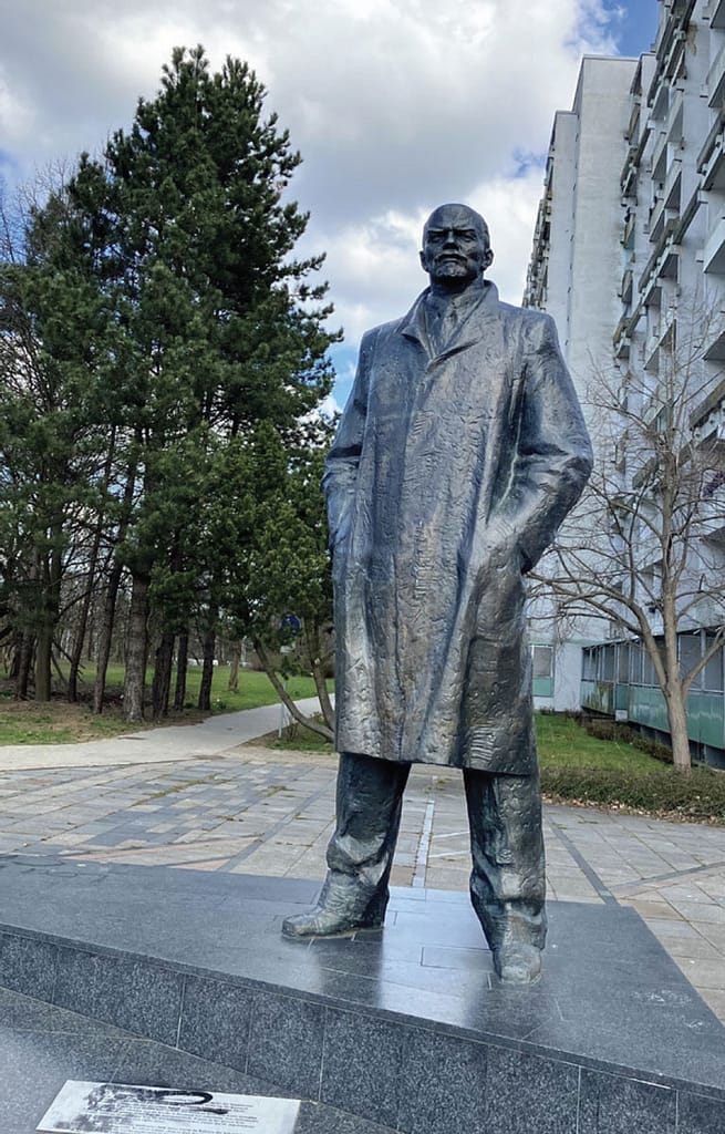 Lenin-Standbild auf dem Schweriner Großen Dreesch